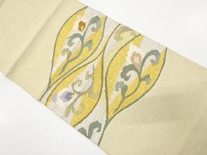 綴れ　花唐草模様織り出し　名古屋帯